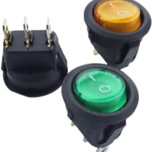 On/OFF Round rocker switch LED Lighting Mini Black Red Blue 10A 250V / 6A 125V 3 Pin boat Round switch 20mm