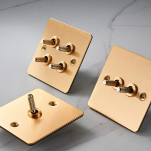 Gold stainless steel brushed panel switch European standard socket home decoration guest house personality switch